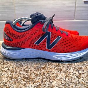 New Balance Red and Navy Athletic Running Shoes
